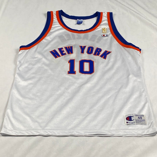 New York Knicks Walt Frazier Champion Replica NBA at 50 Gold Logo NBA Basketball Jersey