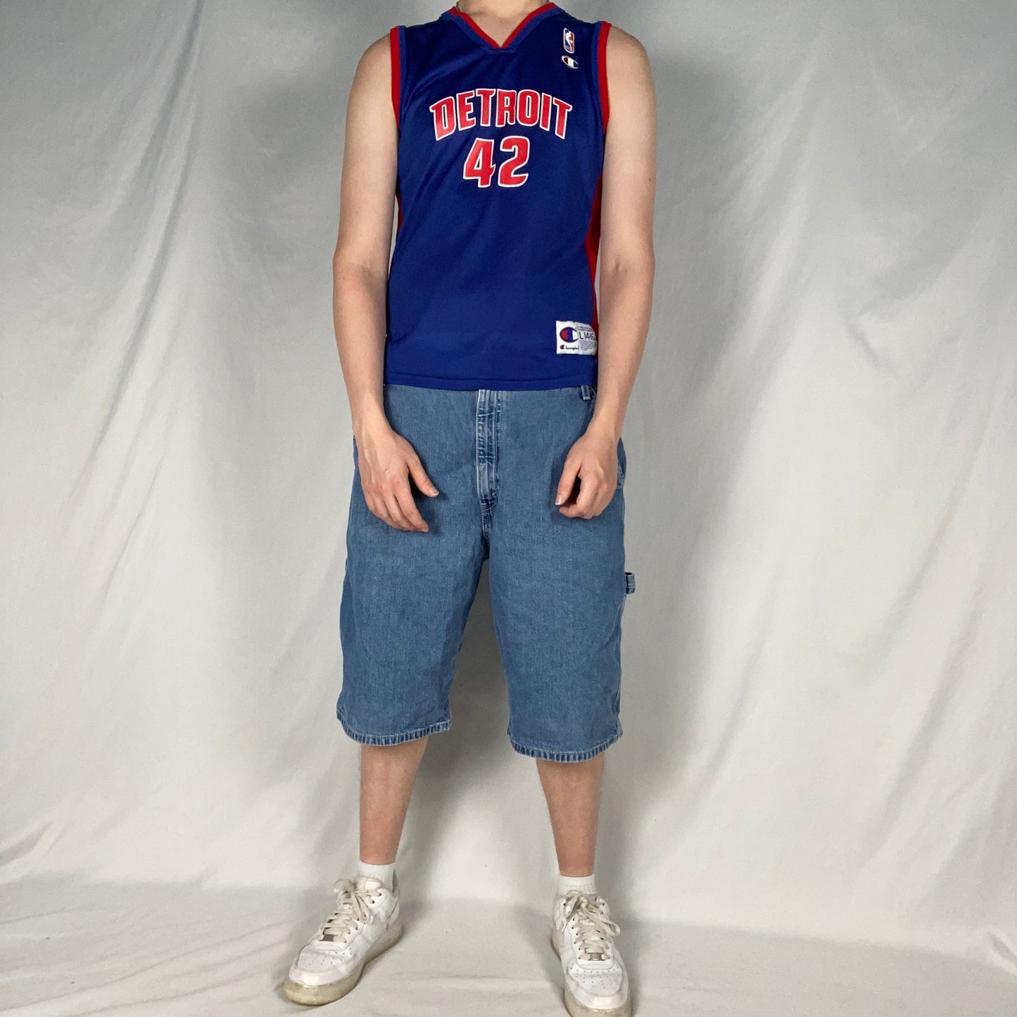 Detroit Pistons Jerry Stackhouse Champion Replica NBA Basketball Jersey