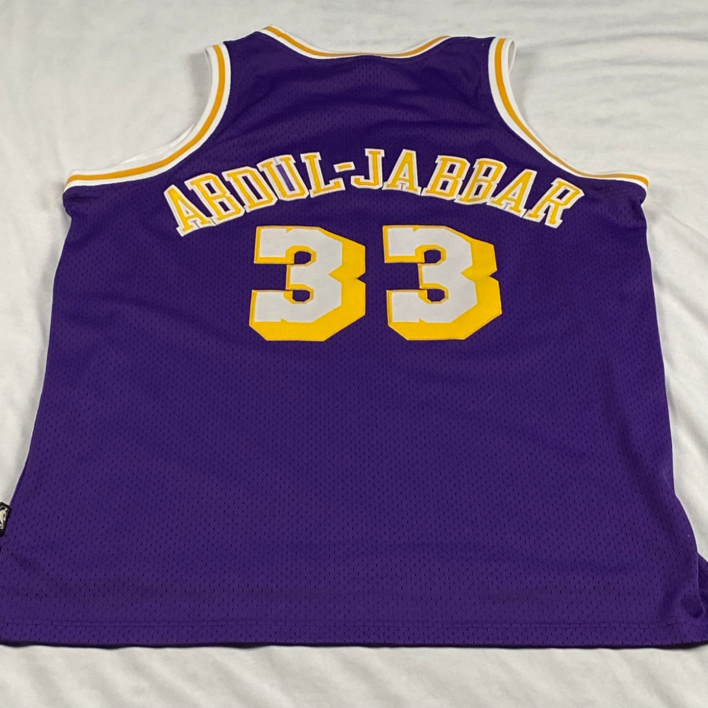 Los Angeles Lakers Kareem Abdul-Jabbar Reebok Swingman Hardwood Classics NBA Basketball Jersey