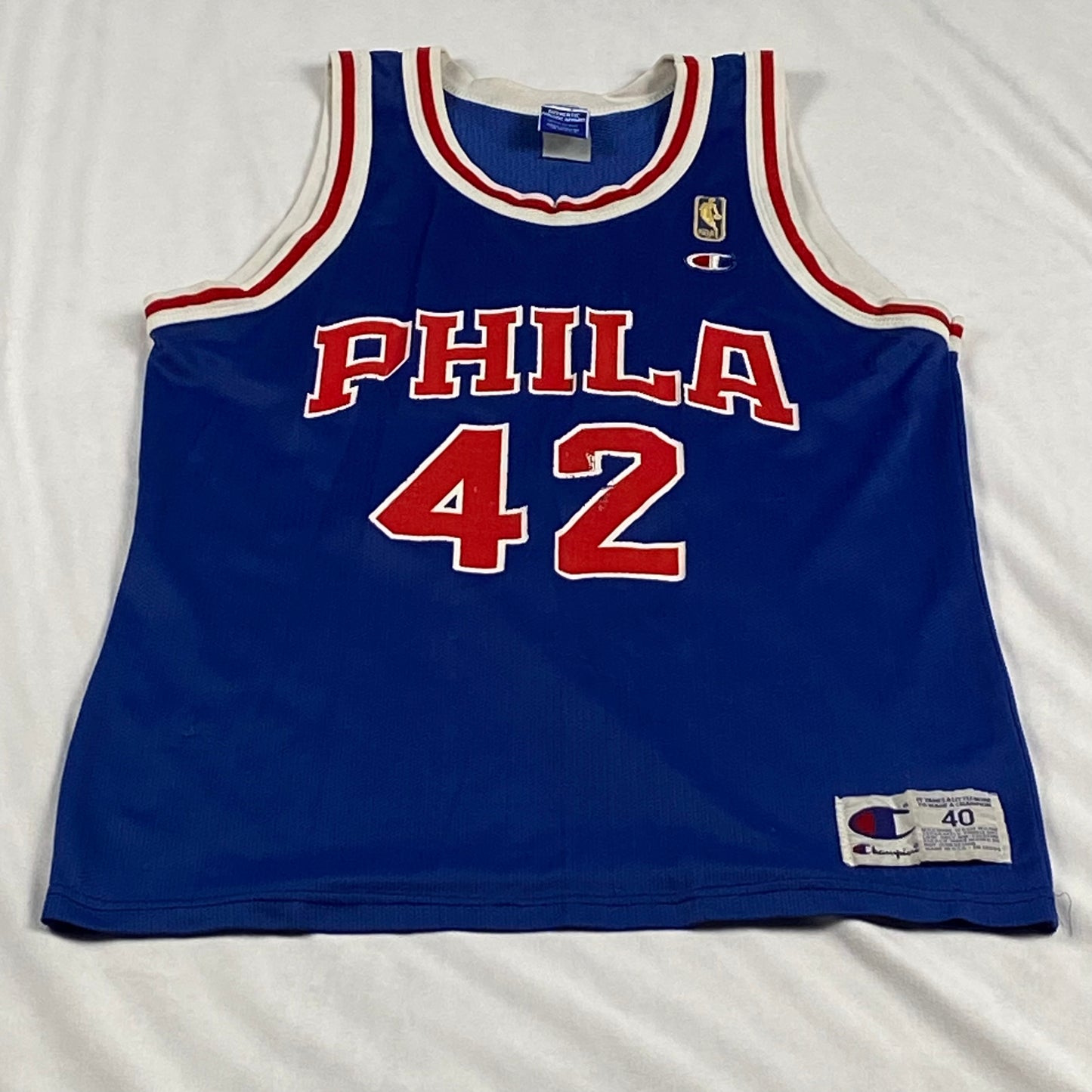 Philadelphia 76ers Jerry Stackhouse Champion Replica NBA at 50 Gold Logo NBA Basketball Jersey