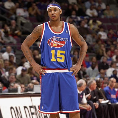Denver Nuggets Carmelo Anthony Reebok Swingman Hardwood Classics NBA Basketball Jersey