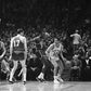 New York Knicks Walt Frazier Champion Replica NBA at 50 Gold Logo NBA Basketball Jersey